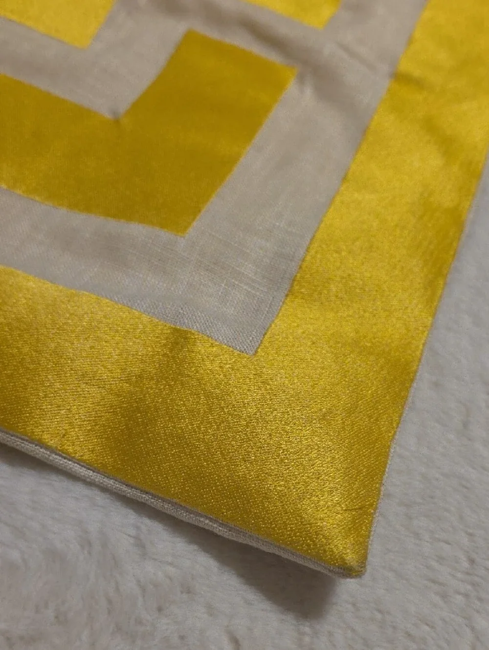 Trina Turk Palm Springs Block Gold Embroidered Pillow Case 100% linen